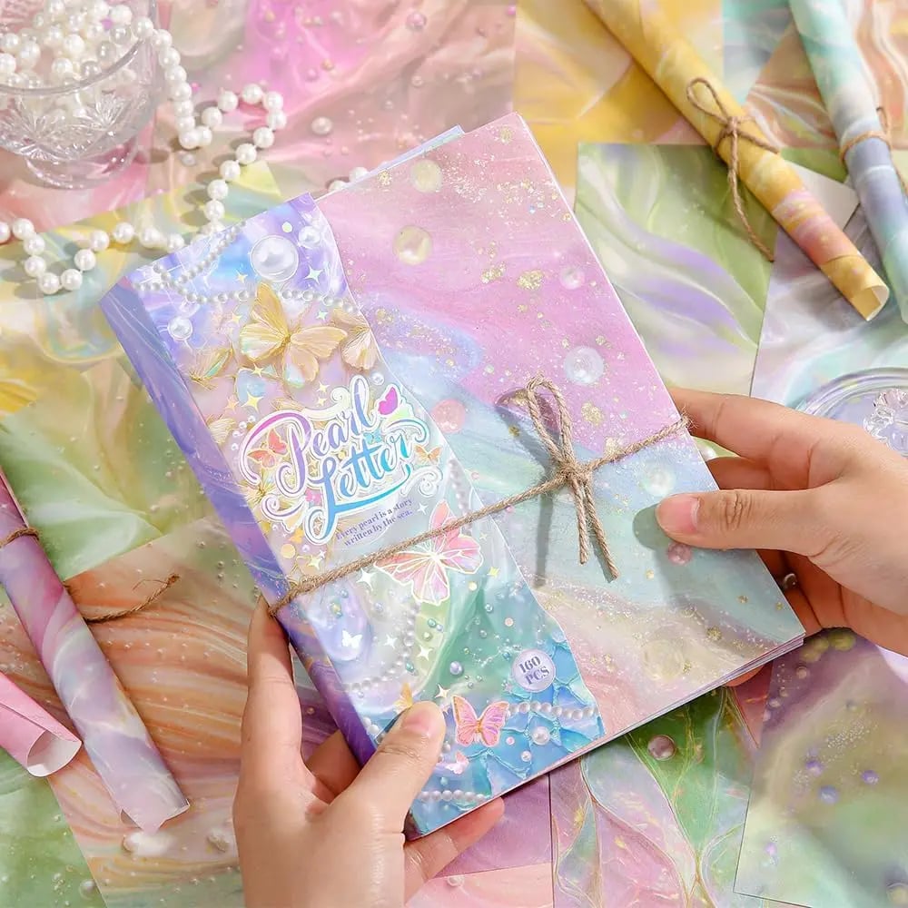 💯🎁 49% OFF-🌺160-sheet pearlescent scrapbook paper
