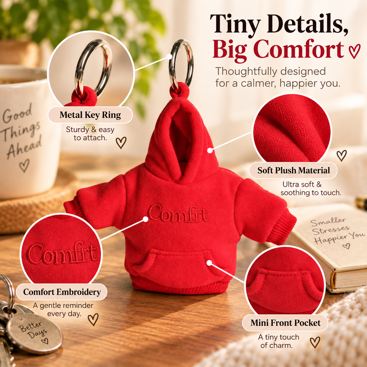Limited Edition👕🧶 Mini Hoodie Stress Ball Keychain✨