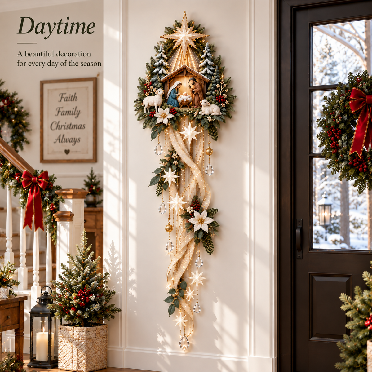 🌟 Nativity Starfall Wall Light – A Meaningful Christmas Glow