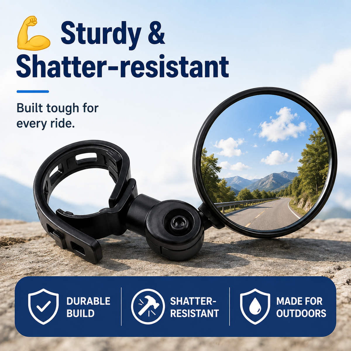 🚲 360° Adjustable Bicycle Rearview Mirror — Wide-Angle Handlebar View