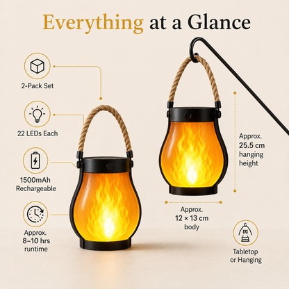 🎃2-Pack – Solar Flickering Flame Lanterns
