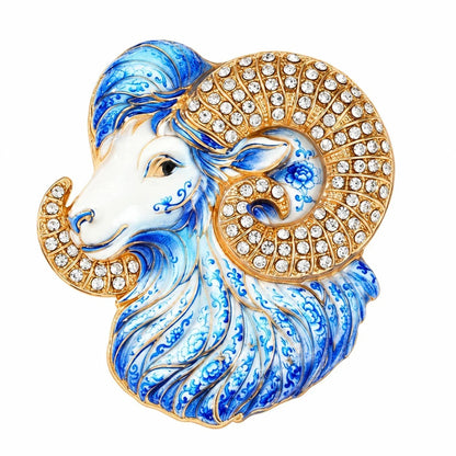 ♈ Luxury Zodiac Enamel Brooch – Colorful Astrology Lapel Pin for Blazers, Coats & Gifts
