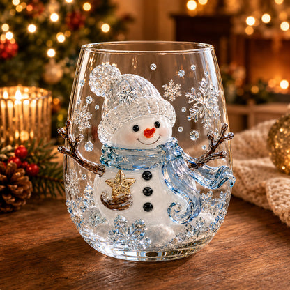 ✨Magical Christmas 3D Glass Cup Collection – Santa, Reindeer, Snowman & Christmas Tree