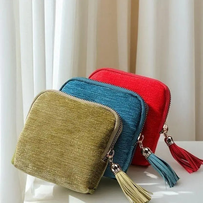 💎Luxe Velvet Travel Jewelry Organizer – 5-Compartment Tangle-Free Storage Bag with Secure Tassel Zipper ✨