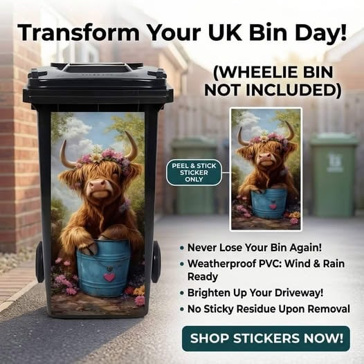 ✨Creative Trash Can Sticker with Colourful Cartoon