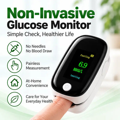 🩸 Non-Invasive Glucose Monitor with Clear OLED Display ✨
