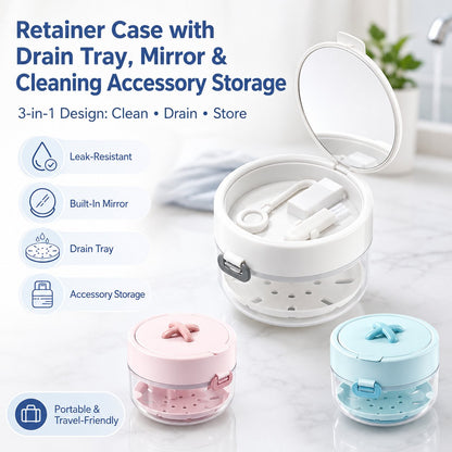 3-in-1 Retainer Case – Soak, Drain & Store