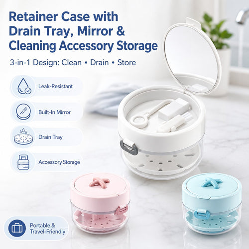 3-in-1 Retainer Case – Soak, Drain & Store
