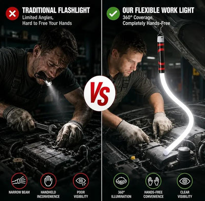 Bendable LED Flashlight Stick – 27' Flexible Rechargeable Waterproof LED Work Light, High Lumen Hands-Free Inspection Light for Car Repair, Under Hood, Garage, Mechanic, DIY, Party, Camping & Emergency Roadside