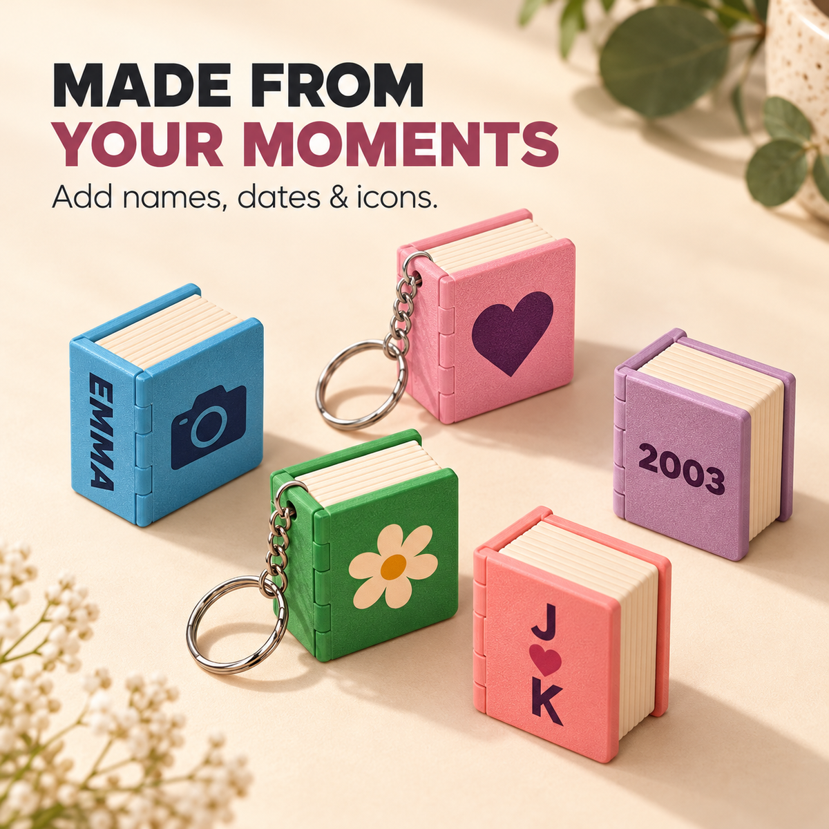 📖 Mini Photo Book Keychain – Keep Your Favorite Memories Close