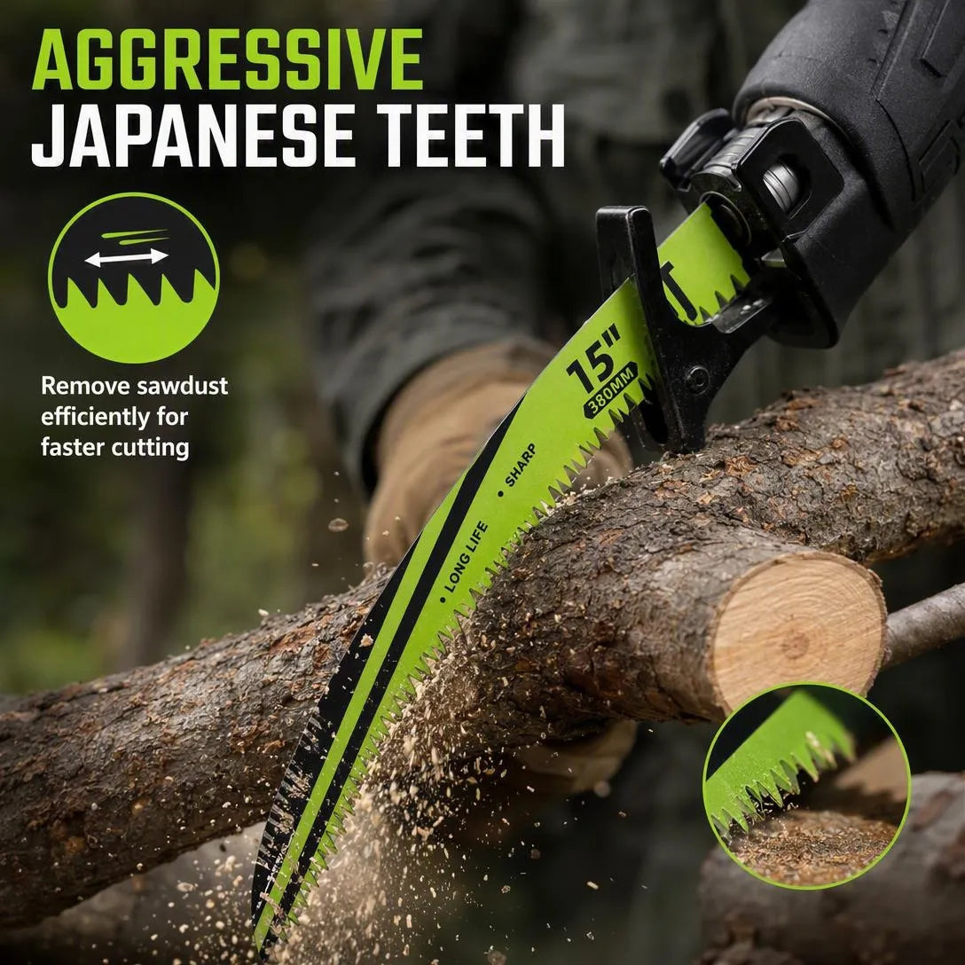 4-Piece 15-Inch Japanese Tooth Reciprocating Saw Blades