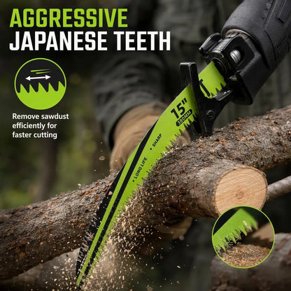 4-Piece 15-Inch Japanese Tooth Reciprocating Saw Blades