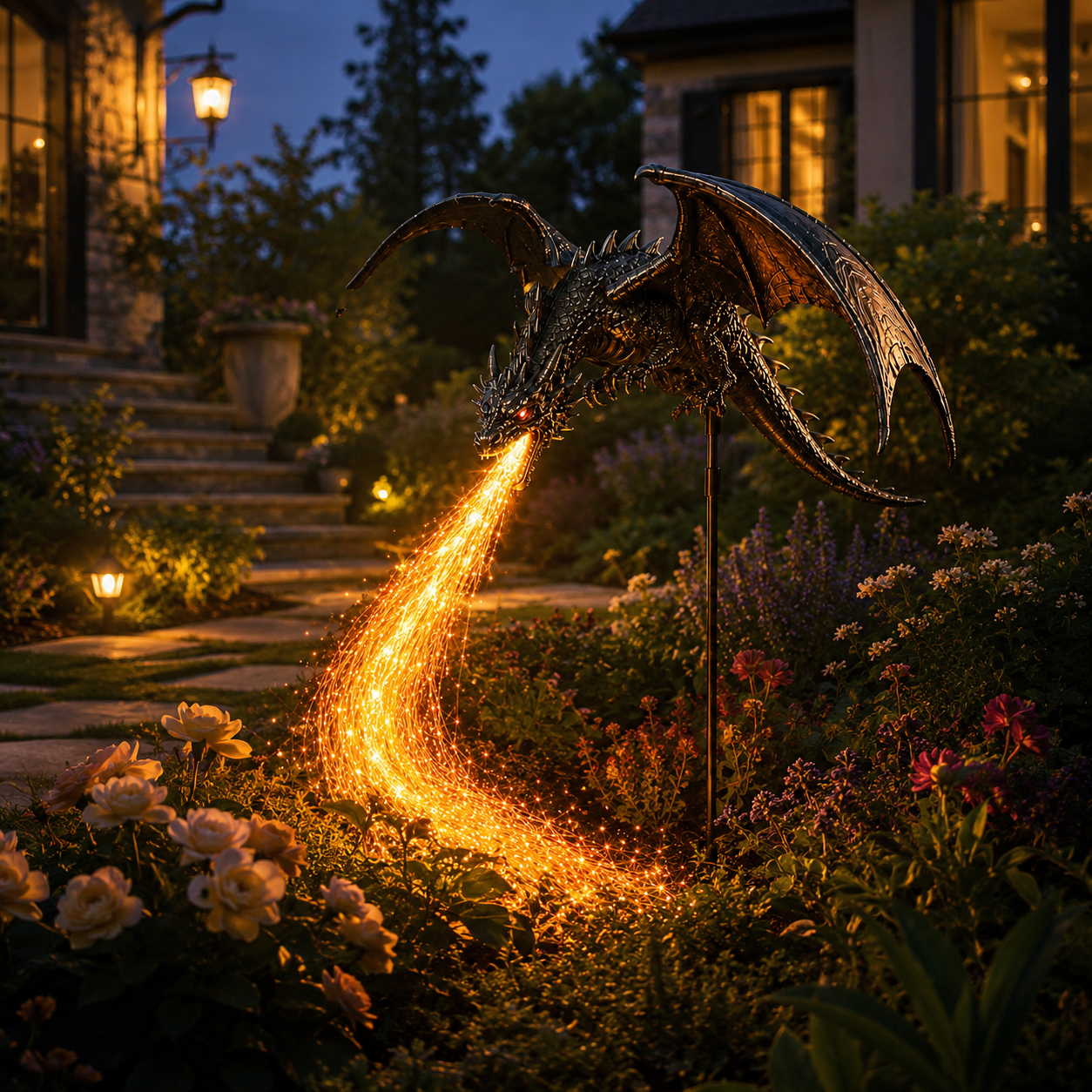 🐉Solar Dragon Fire Garden Light-Your Garden Breathing Fire After Dark