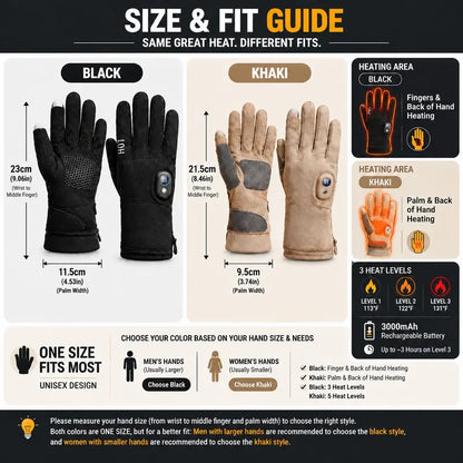 🔥 Rechargeable Heated Gloves — 3000mAh Battery, 3 Heat Levels & Touchscreen Control