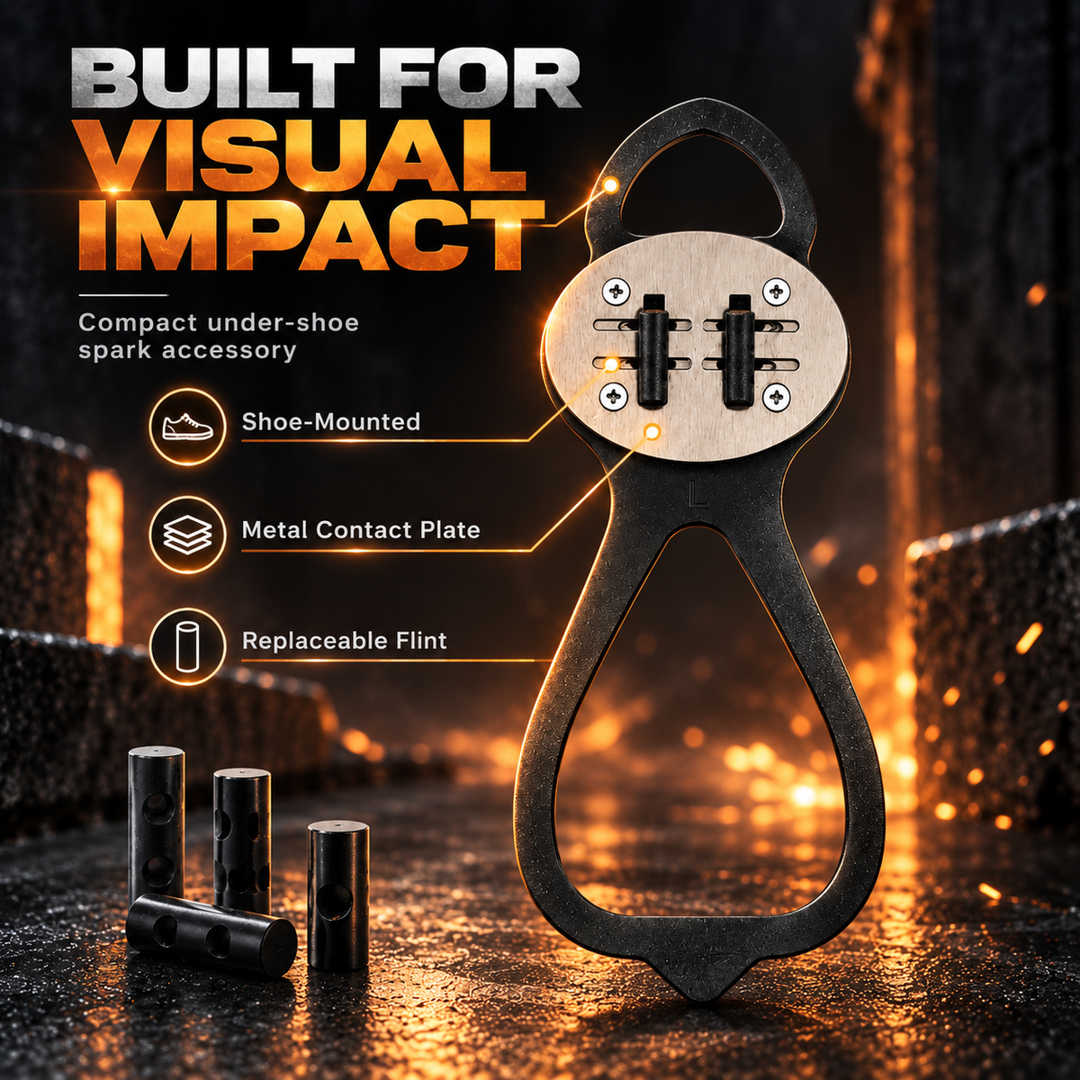 Spark Shoe Sole Cover – Controlled Night Visual Effect Accessory