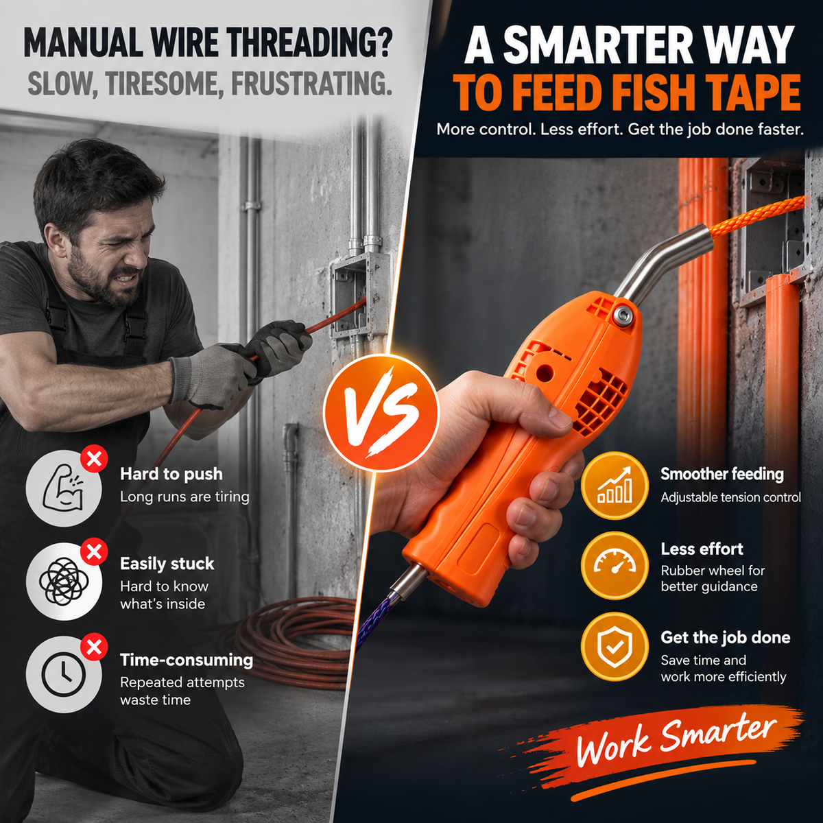 Wire Threading Assist Tool – Feed Fish Tape With Better Control