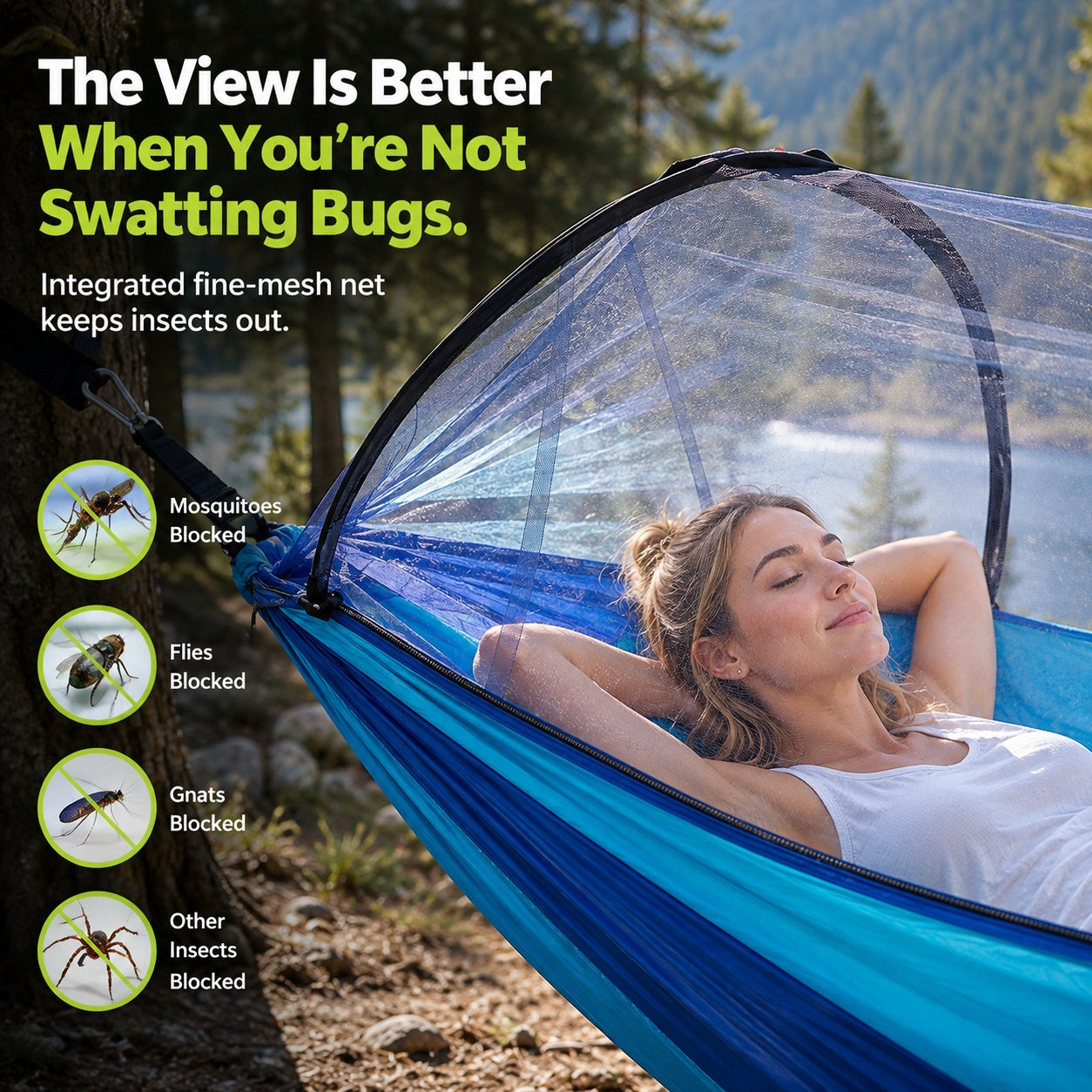 2-in-1 Mosquito Net Camping Hammock – Your Comfortable Escape Outdoors