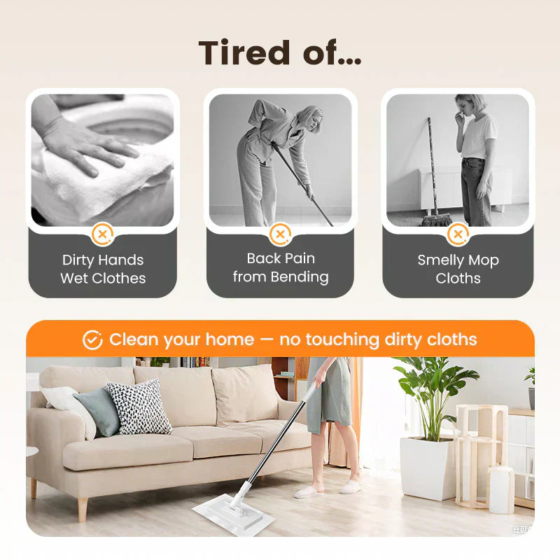 🎉Flash Sale(🚀50%OFF)🧹Disposable Dust Mop with 10 Reusable Cloths