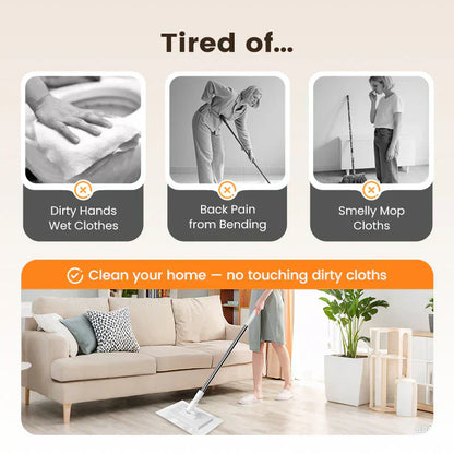 🎉Flash Sale(🚀50%OFF)🧹Disposable Dust Mop with 10 Reusable Cloths