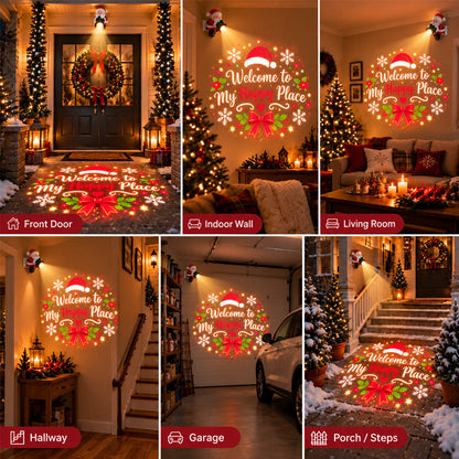 🔥✨Hot Sale🎅 Santa Christmas Welcome Projector – Festive Holiday Doorway Light with Remote Control ✨
