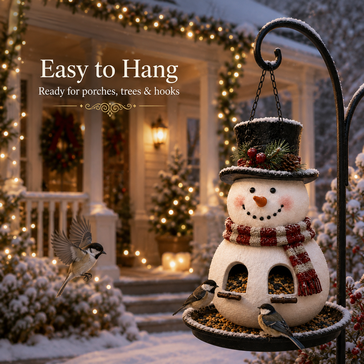 ⛄ Snowman Christmas Bird Feeder – Festive Hanging Feeder for Winter Gardens