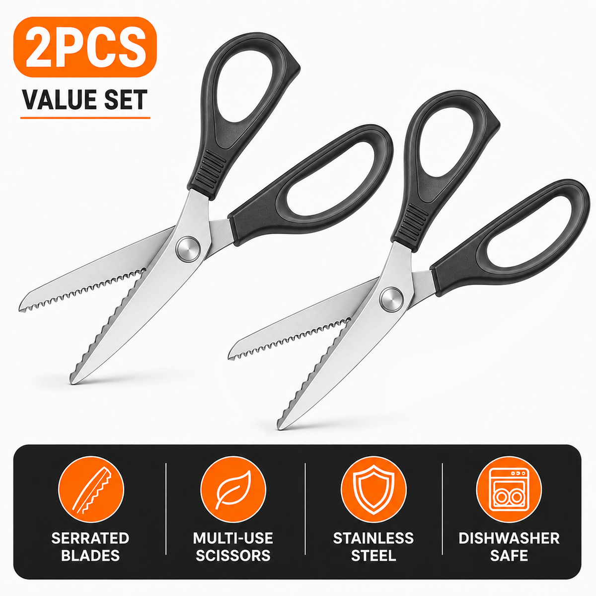✂️ Professional Pinking Shears – Stainless Steel Zigzag Fabric Cutting Scissors