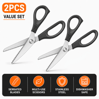 2PC【Black】Zigzag Lace Craft Scissors