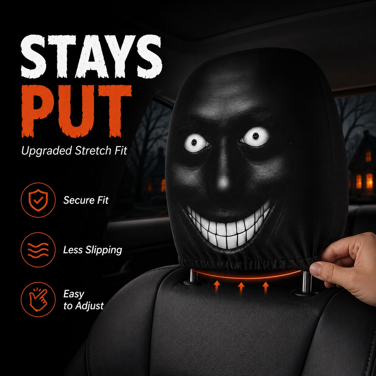 🎃 Spooky Car Headrest Covers – Make Every Drive Creepy