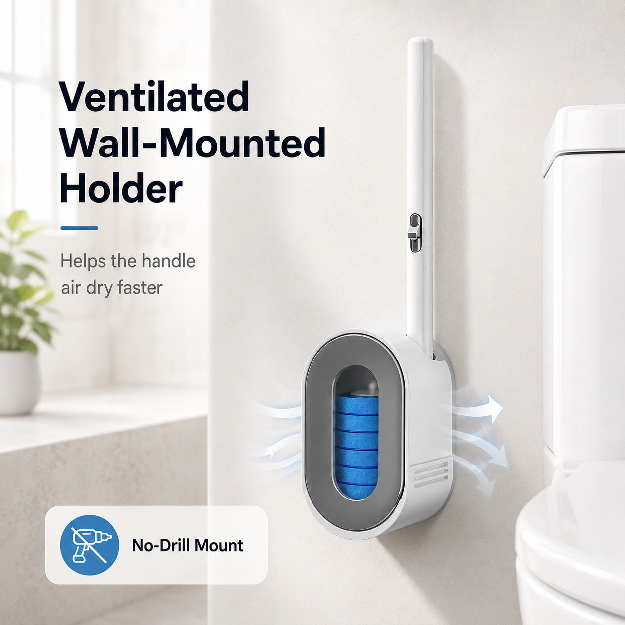 Disposable Toilet Brush System – Clean, Release & Store Without Keeping a Used Brush Head