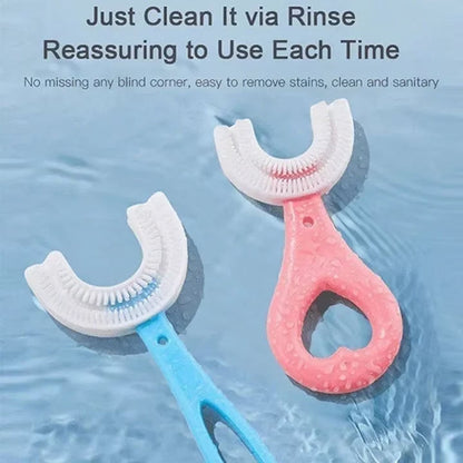 Make Brushing Time Easier – 3PCS Kids U-Shaped Silicone Toothbrush