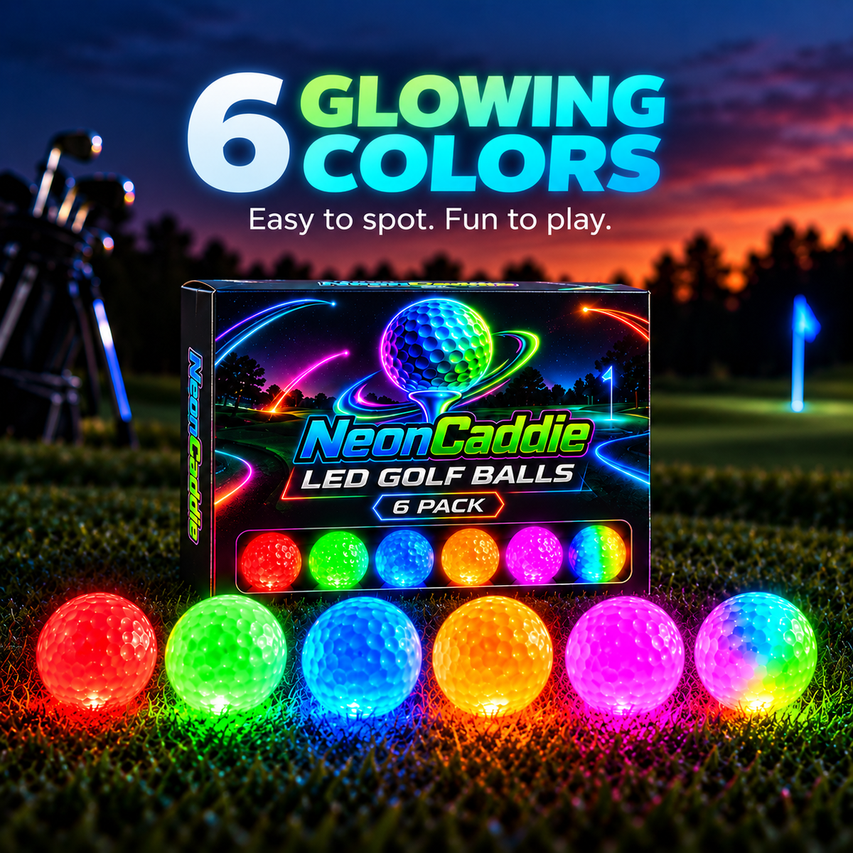 ✨ Impact-Activated LED Golf Balls – Light Up Your Evening Round