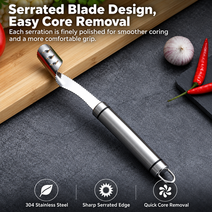 🌶️ Stainless Steel Pepper Corer – Quick Seed & Core Remover
