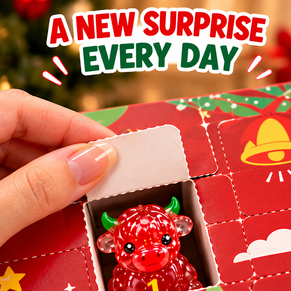 🐮 31-Day Highland Cow Christmas Countdown Calendar – Slow-Rise Squishy Toys