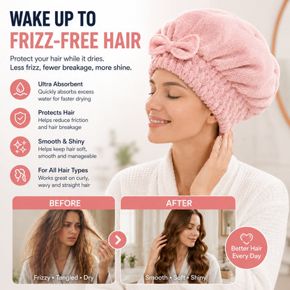 💃Microfiber Hair Drying Cap🤜Say Goodbye to Hair Damage & Frizz!