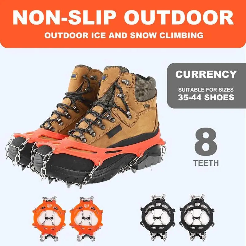 8-Spike Ice Cleats for Shoes & Boots – Slip-On Winter Traction Grips ❄️