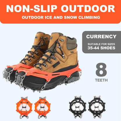 8-Spike Ice Cleats for Shoes & Boots – Slip-On Winter Traction Grips ❄️