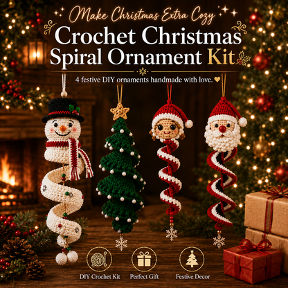 🎄 Handmade Christmas Crochet Ornament Kit - The Perfect DIY Holiday Gift & Decoration