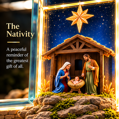 🙏✝️ The Story of Jesus LED Cross Lamp ✨ 6 Biblical Scenes & Meaningful Christian Gift