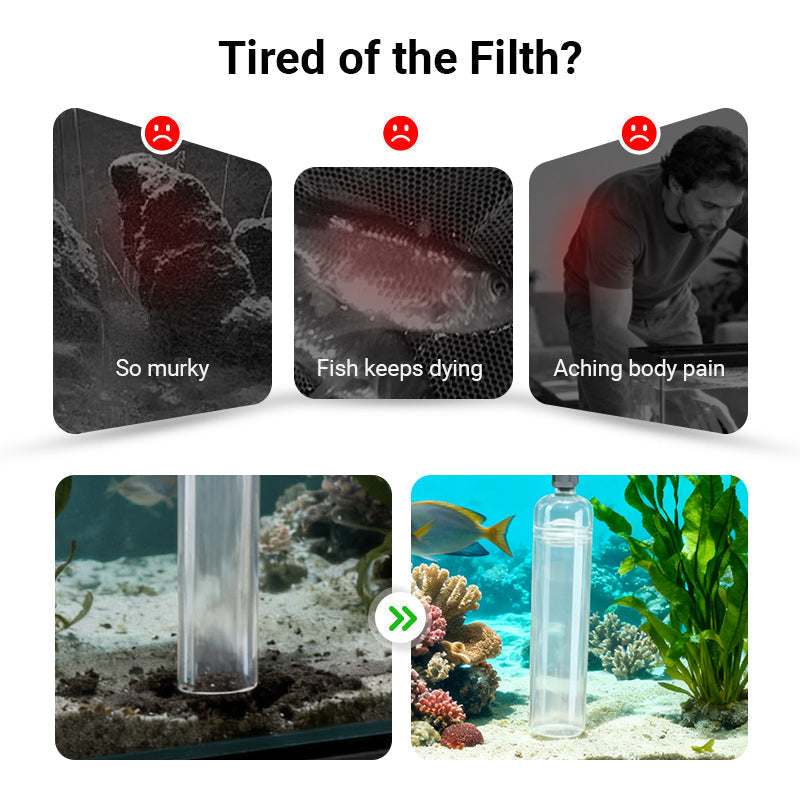 3-in-1 Aquarium Gravel Vacuum – Clean Gravel, Remove Waste & Change Water