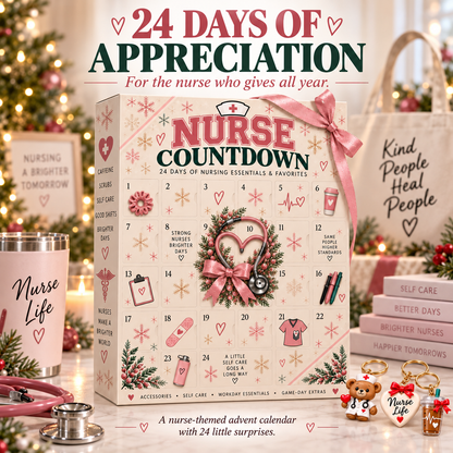 🎄 24-Day Nurse Appreciation Advent Calendar – 24 Nurse-Themed Keychains