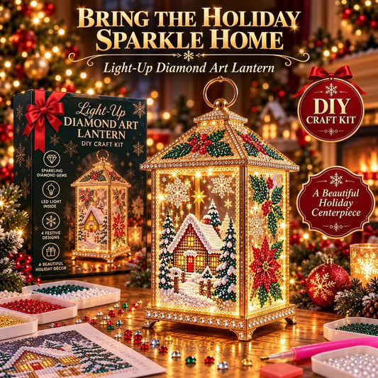 ✨ DIY Diamond Art Christmas Lantern – Make It, Light It, Display It