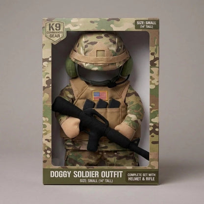 Funny Soldier Dog Costume – The Cutest Little Recruit 🪖