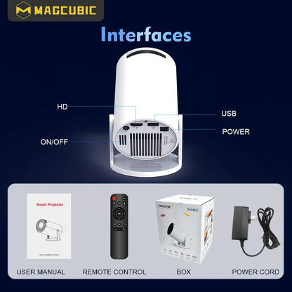 Magcubic Projector HY300 Pro 8K Android 14 Dual Wifi6 290ANSI Allwinner H726 BT5.4 1080P 1280*720P Home Cinema Outdoor Projetor