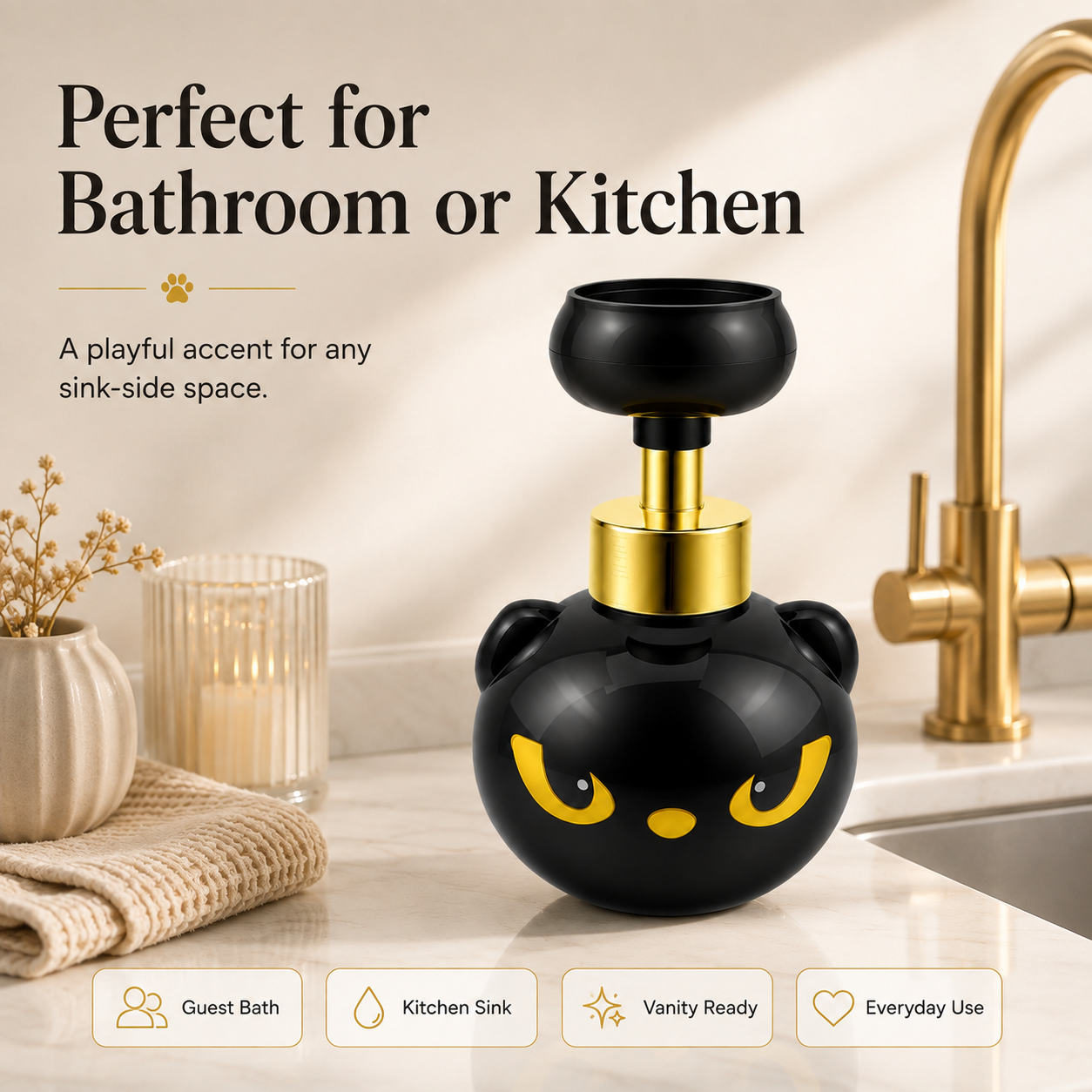 🐾Cat Paw Foam Soap Dispenser-Pressing a Paw and Getting a Smile Back