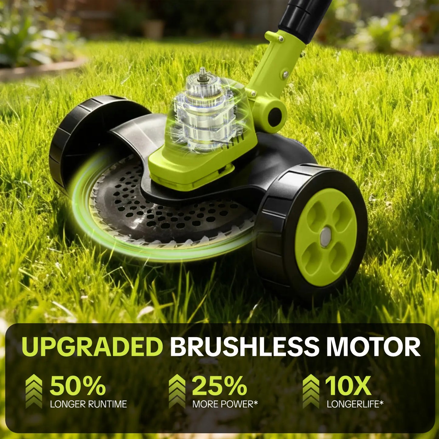3-in-1 Cordless Lawn Mower with 2×21V Batteries, German Quality Lightweight Grass Trimmer & Edger for Small to Medium Gardens