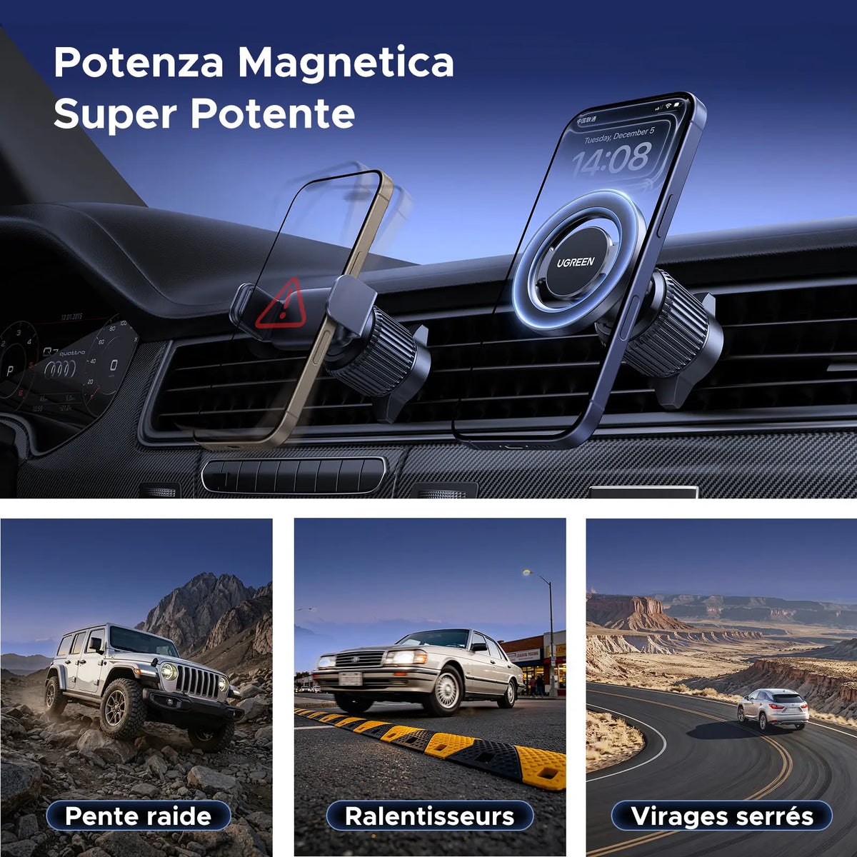 Magnetic phone holder, compatible with iPhone 17, 16, 15, 14, 13, and 12 Pro Max