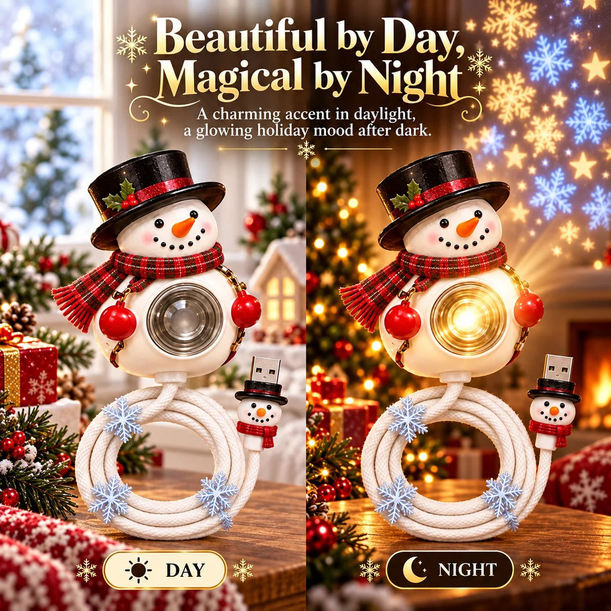 ❄️ Snowman Christmas Projector Light – Turn Any Cozy Corner Festive