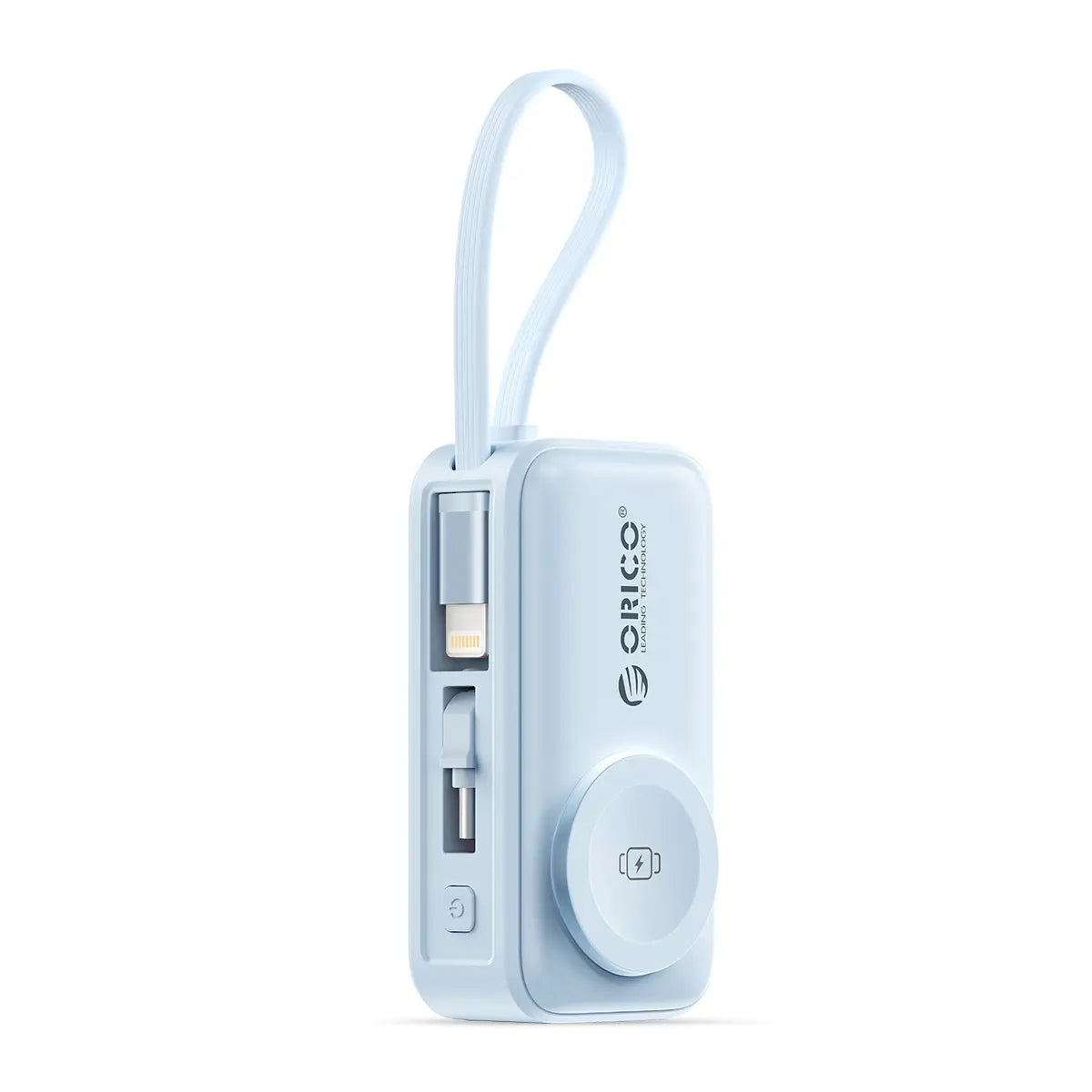 4-in-1 Folding Chargeable Portable Power Bank with Integrated Cable
