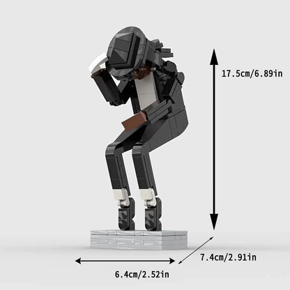 🕺 Tribute Building Block Figure – Classic Dance Pose Collectible for Music Fans 🎤