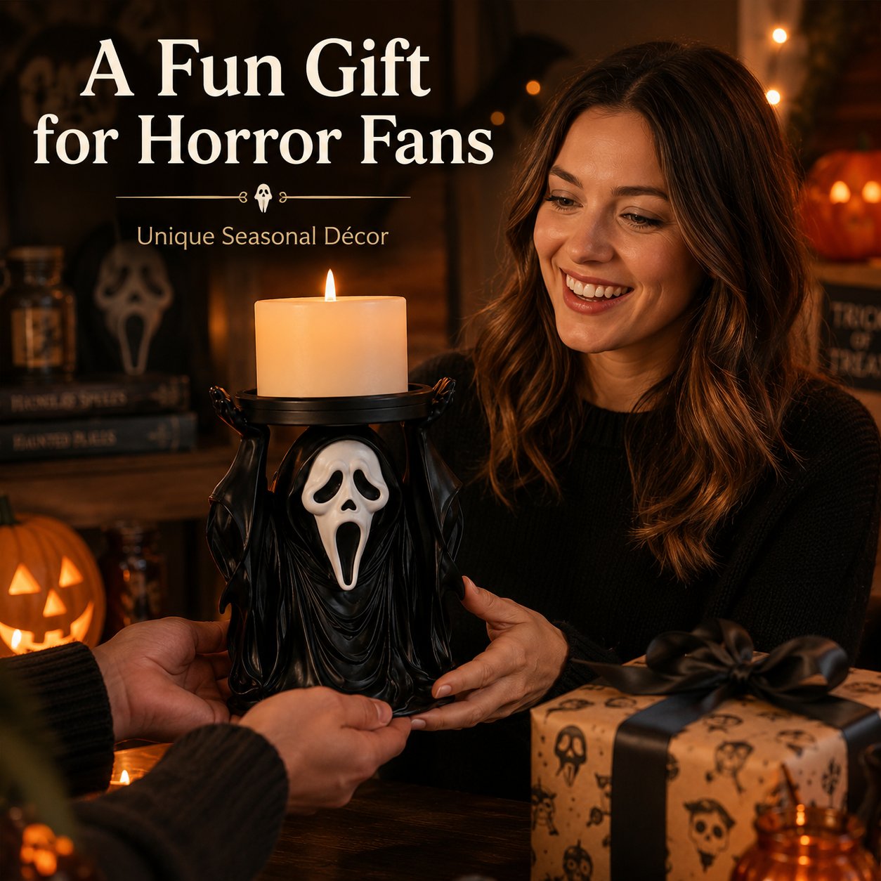 👻 Ghostface Scream Candle Pedestal Holder